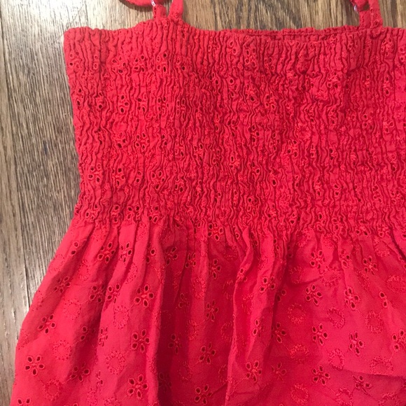 Red Eyelet Tank with Adjustable Straps - Picture 2 of 6